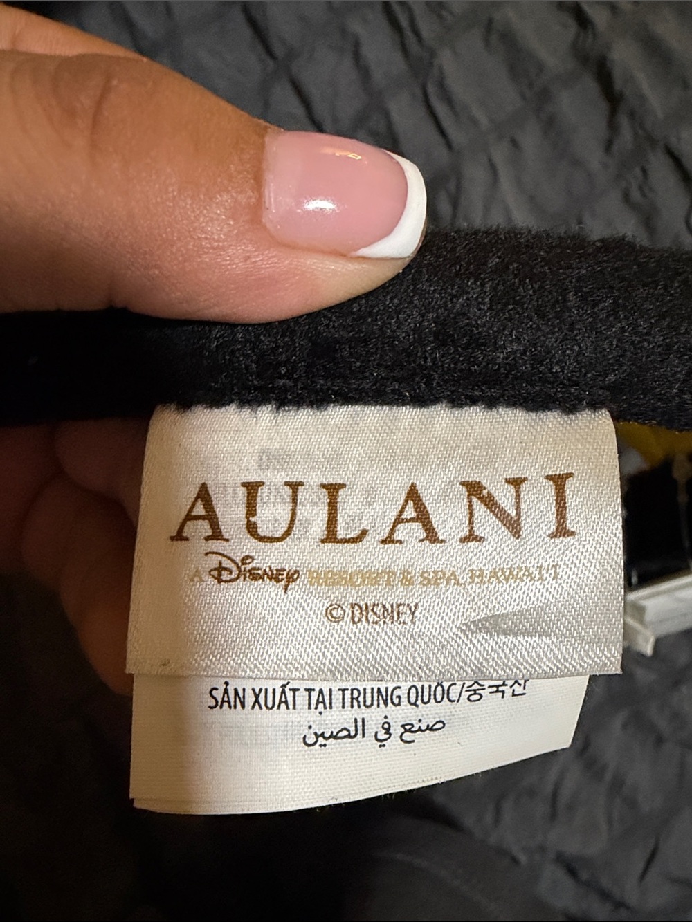 Aulani Disney Black Sequin Minnie Ears Headband with Yellow Plumeria Flowers - Picture 2 of 2
